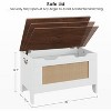 Rattan Toy Chest, 30" Kids Wood Large Toy Box, Storage Bench with Safety Hinge,Storage Trunk for Entryway, Living Room, Bedroom, Playroom, White - 4 of 4