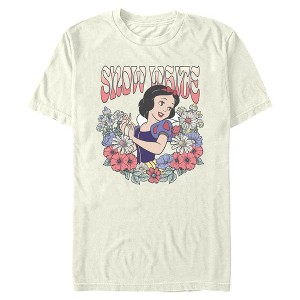 Mens Snow White and the Seven Dwarfs Floral Wreath Princess T Shirt - 1 of 4