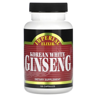 Imperial Elixir Korean White Ginseng, 100 Capsules (500 mg per Capsule)