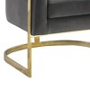 Velvet and Metal Accent Chair with Tufted Barrel Back, Padded Cushion and Sturdy Frame for Living Room - 3 of 4