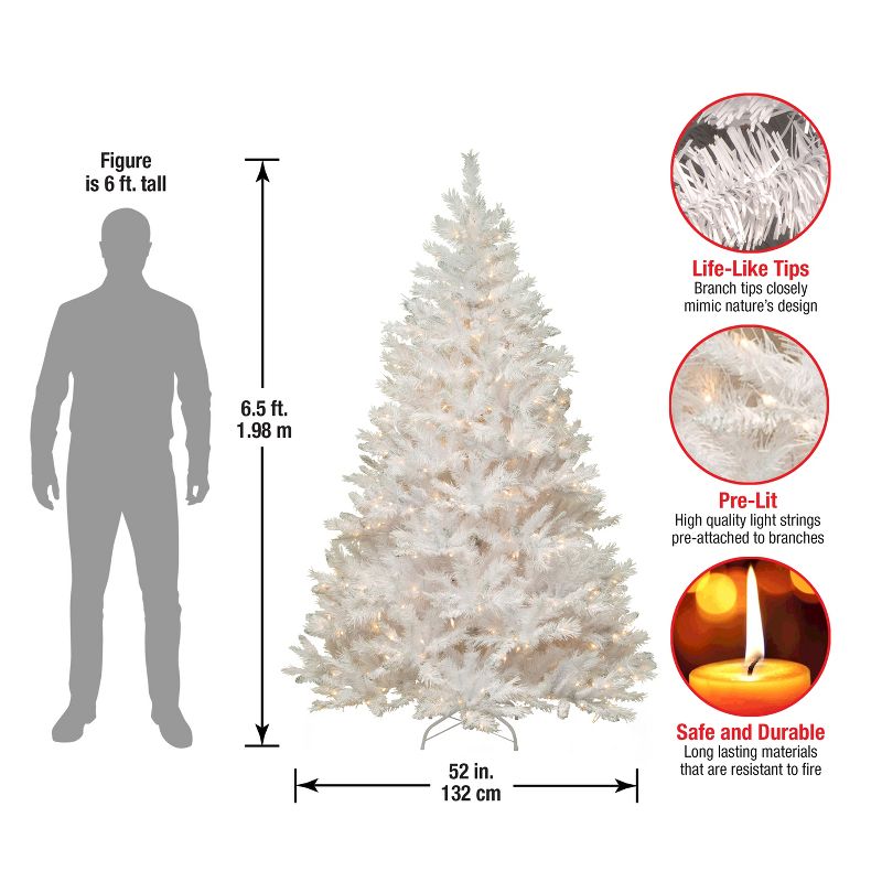 National Tree Company 6.5 ft. Winchester White Pine Tree with Clear Lights, 6 of 8