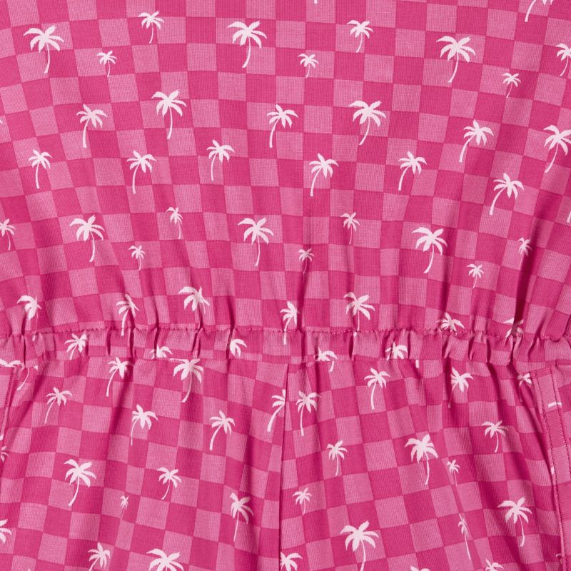 Andy & Evan  Toddler Pink Palm Tree Print Romper w/Shoulder Ties, 3 of 4