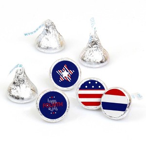 Big Dot of Happiness 4th of July - Independence Day Round Candy Sticker Favors - Labels Fits Hershey‘s Kisses (1 Sheet of 108) - 1 of 4