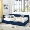 Queen Size Upholstered Daybed with Comfortable Backrest and Armrests - 3 of 4
