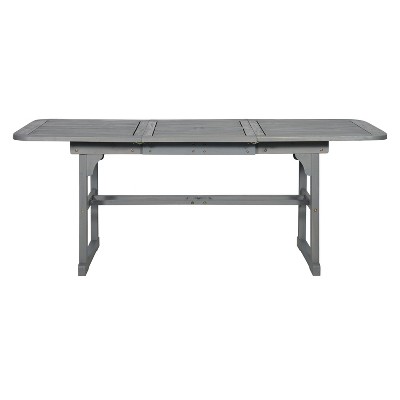 Grey Wash Acacia Wood Extendable Outdoor Dining Table