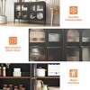 VYNXARIA Metal Sideboard Cabinet with 4 Glass Doors, Steel Locker Buffet Cabinet for Kitchen, Living Room, Coffee Bar Storage - 4 of 4