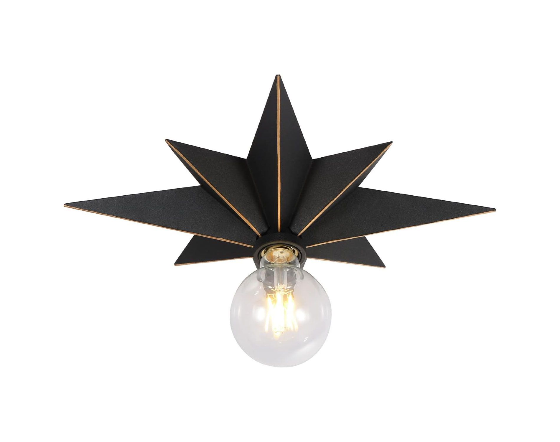 KTMBDW Flush Mount Ceiling Light Fixture Matte Black, Modern Star Design Ceiling Light, Chandelier Light Fixture Ceiling for Bedroom, Living Room