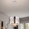 Maxax 15.7" Modern Chandelier, Crystal Pendant Light with Stainless Steel Frame, Adjustable Chain Dimmable Ceiling Lighting for Bedroom Living Room - 3 of 4