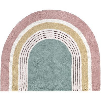 Image of nuLOOM Nydia Circular Kids Machine Washable Area Rug, Shaped 4' x 5', Pink