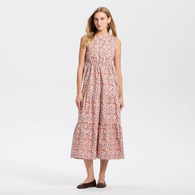 Women's Sleeveless Tiered Maxi A-Line Dress - Universal Thread Blue/Orange  Floral XXL : Target