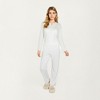 Anna-Kaci Lounge Women's 2-Piece Set Top with Built-In Chest Pads and Relaxed Fit Pants Pajama Set in Soft Textured Fabric - 3 of 4