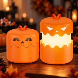 LauKingdom 2pk Rechargeable Pop-Up LED Pumpkin Lanterns