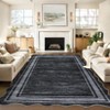 Modern Solid Scalloped Area Rug Machine Washable Rug  with Non-Slip Backing  Low Pile Stain Resistant Floor Cover for Living Room Bedroom Office - 2 of 4
