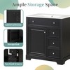 Mshliw 30" Bathroom Vanity with Ceramic Sink, Cabinet with Door & Two Drawers, Solid Wood & MDF Construction - 2 of 4