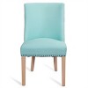 Barton Set of 2 High Back Dining Chair Upholstered Nailed Trim Back Ring Pull - 4 of 4