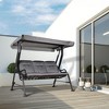 PAGED Porch Swing with Stand Outdoor Swing with Canopy, Pivot Storage Table, 2 Cup Holders, Cushions for Backyard, Porch, Garden - 2 of 4