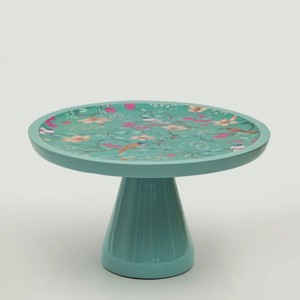 Mela Artisans Aqua Flora Pedestal Cake Stand - 1 of 4