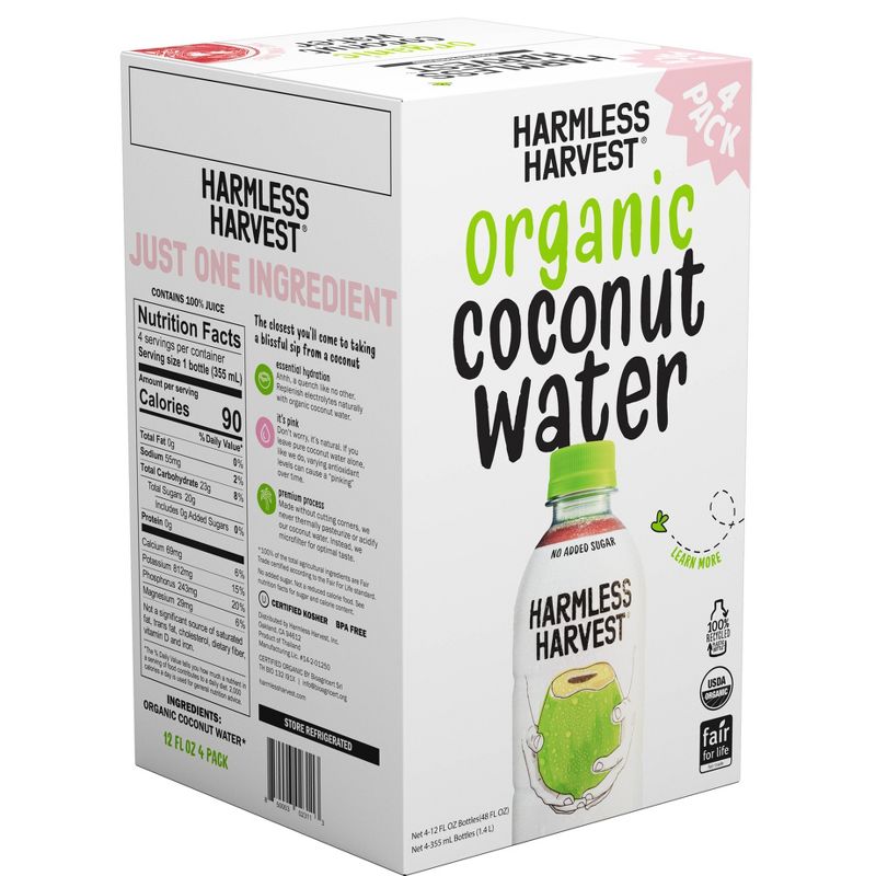 Harmless Harvest Organic Coconut Water - 4ct/12 fl oz, 2 of 7