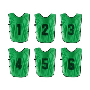 Unique Bargains Team Sports Reversible Numbered Soccer Training Vest 6 Pcs - 1 of 4