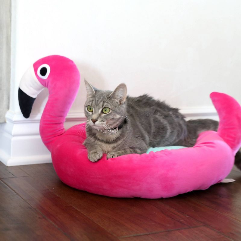 Quirky Kitty Pool Party Flamingo Cat Bed - Pink, 4 of 5