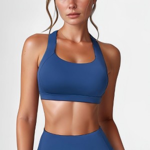 Anna-Kaci Active Women's Wide Strap Square Neck Sports Bra Top with Sculpted Seam Detail and Cropped Fit - 1 of 4