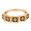 10K Rose Gold Flashed Silver Miracle-Set 1/4 Cttw Diamond 5-Stone Band Ring - 3 of 4