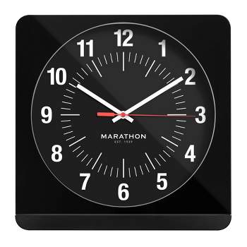 Marathon Studio Edition Jumbo 12 Inch Analog Wall Clock With Auto Night-Light - Easy To Read