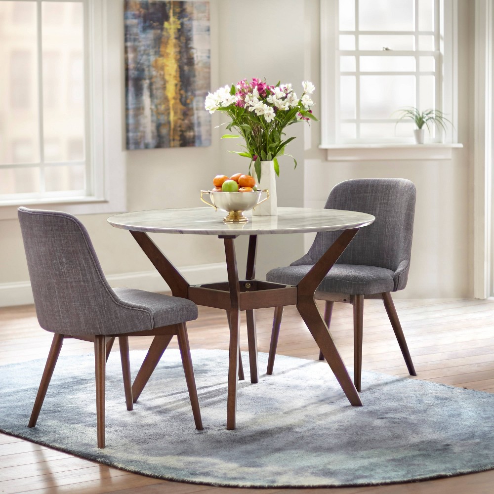 Buylateral Set of 2 Saville Mid Century Modern Dining Chairs Gray
