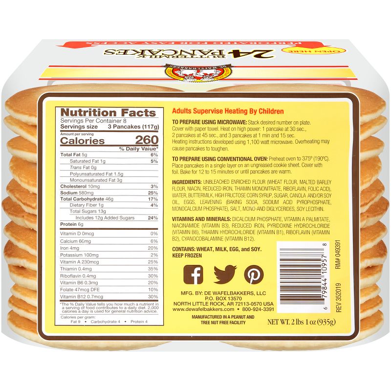 De Wafelbakkers Frozen Buttermilk Pancakes - 33.02oz/24pk, 3 of 5