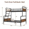 Bunk Bed Twin Over Full Size with High Guardrail and Ladder,Twin Size Convertible Metal Bunk Beds - 2 of 4