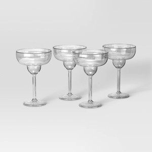 4pk Margarita Cocktail Glass Set - Threshold™: Clear Glass Drinkware, Dishwasher-Safe, 14.75oz Capacity, Service for 4 - 1 of 3