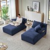 Aukfa 71"Modern Corduroy Double Chaise Lounge Sofa with 2-Pillows,No Assembly Required with Cup Holders - 4 of 4