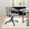 Armen Living,Tibet Swivel Rolling Dining Chair with Matte Black Iron - 3 of 4