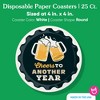 Big Dot of Happiness 25 Ct Cheers and Beers Birthday Drink Coasters, 4-Inch Disposable Round Paper Coasters for Birthday, Table Decor for Bar Drinks - 4 of 4