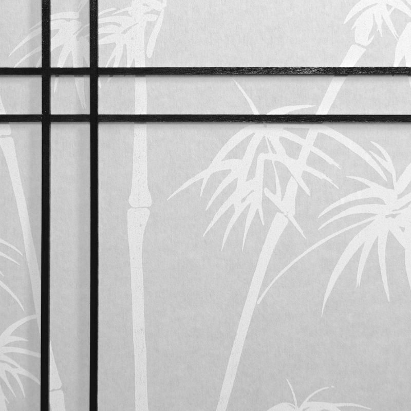 Oriental Furniture 6' Tall Bamboo Tree Shoji Screen Black, 3 of 6