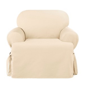 Heavyweight Cotton Duck T-Chair Slipcover Natural - Sure Fit