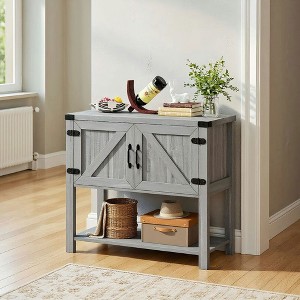 Resenkos Farmhouse Double Door Coffee Bar Cabinet - Kitchen Cabinet with Bottom Shelf, for Entryway/Living Room, Stone - 1 of 4