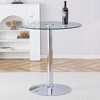 Sapphtopaz Round Dining Table Tempered Glass Kitchen Table Dining Room Table with Metal Pedestal Base for Dining Room, Small Spaces - 3 of 4