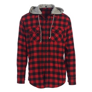 Gioberti Men's Removable Hoodie Plaid Checkered Flannel Shirt - 1 of 4