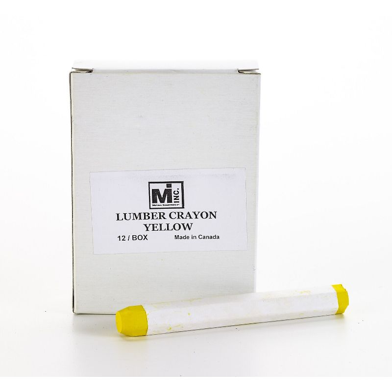 Mutual Industries Lumber Crayons Yellow 12/Box 16100-41, 1 of 2