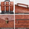 Mens Leather Briefcase 15.6 Inch Laptop Messenger Bag, Computer Shoulder Bag Professional Office Satchel for Work Business, Brown - 3 of 4