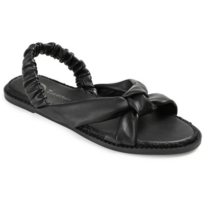 Journee Collection Womens Kiandra Espadrille Flat Sandals Black 9