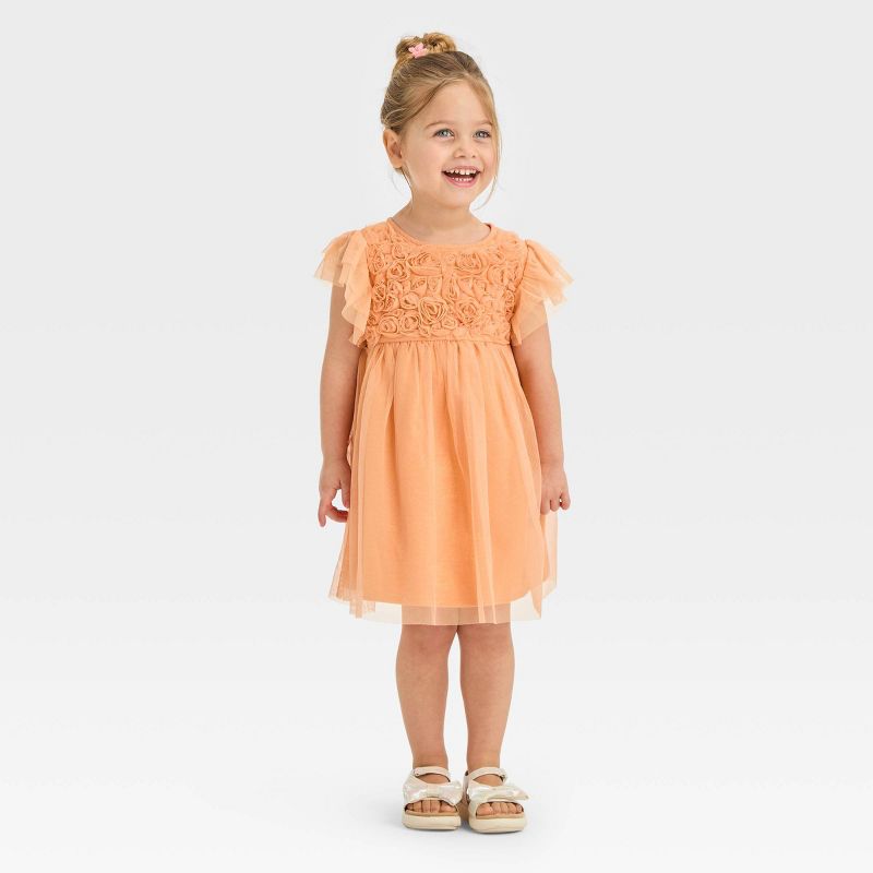 Toddler Girls' Tulle Dress - Cat & Jack™ Peach, 1 of 7