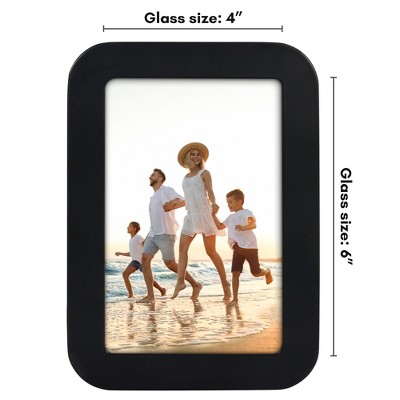 Classic Black 4x6 Wall Photo Frame with Curved Corners