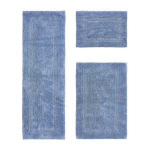 Lux Premium 100% Cotton  Ultra-Soft Tufted Solid Reversible 3 Piece Bath Rug Set, Water-Absorbent, Durable, Machine Washable Bathroom Rug - 1 of 4