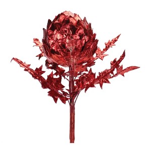 Red Glitter Artichoke Stem Set of 2 – 18.5" Tall by Melrose - 1 of 3