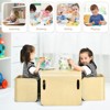 Infans 3 Piece Kids Wooden Table & Chair Set Children Multipurpose Homeschool Furniture - 4 of 4
