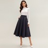 Anna-Kaci Women's Midi A-Line Skirt with Structured High Waist, Soft Flowing Panels, and Button-Tab Pocket Accents for Shape - 2 of 4