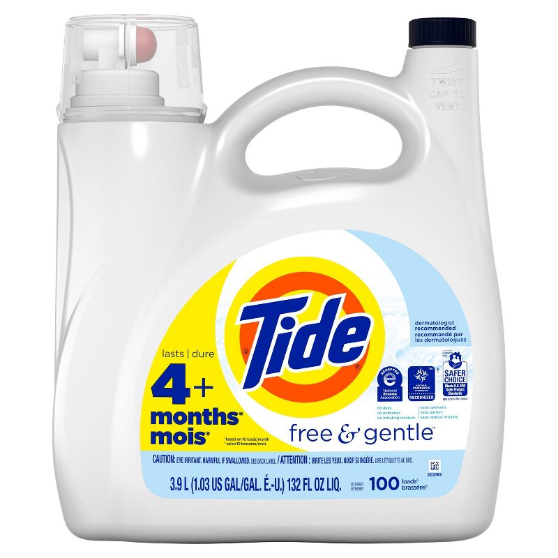 Tide High Efficiency Liquid Laundry Detergent - Free & Gentle, 3 of 9