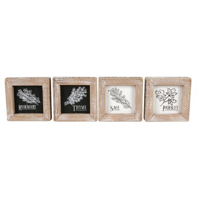Transpac Wood/MDF Small Block Decor Set of 4 Home Decorations Spring